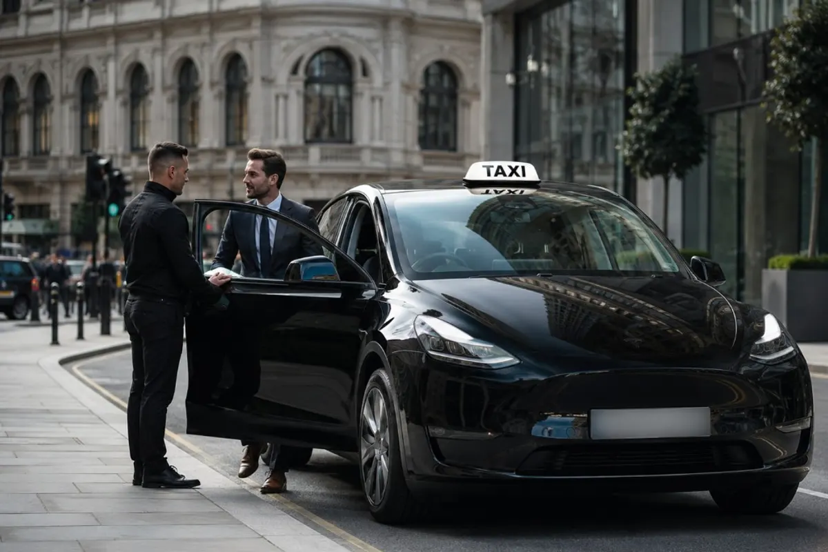 Taxi longue distance Lyon Alpes Nord-Isère — berline Tesla